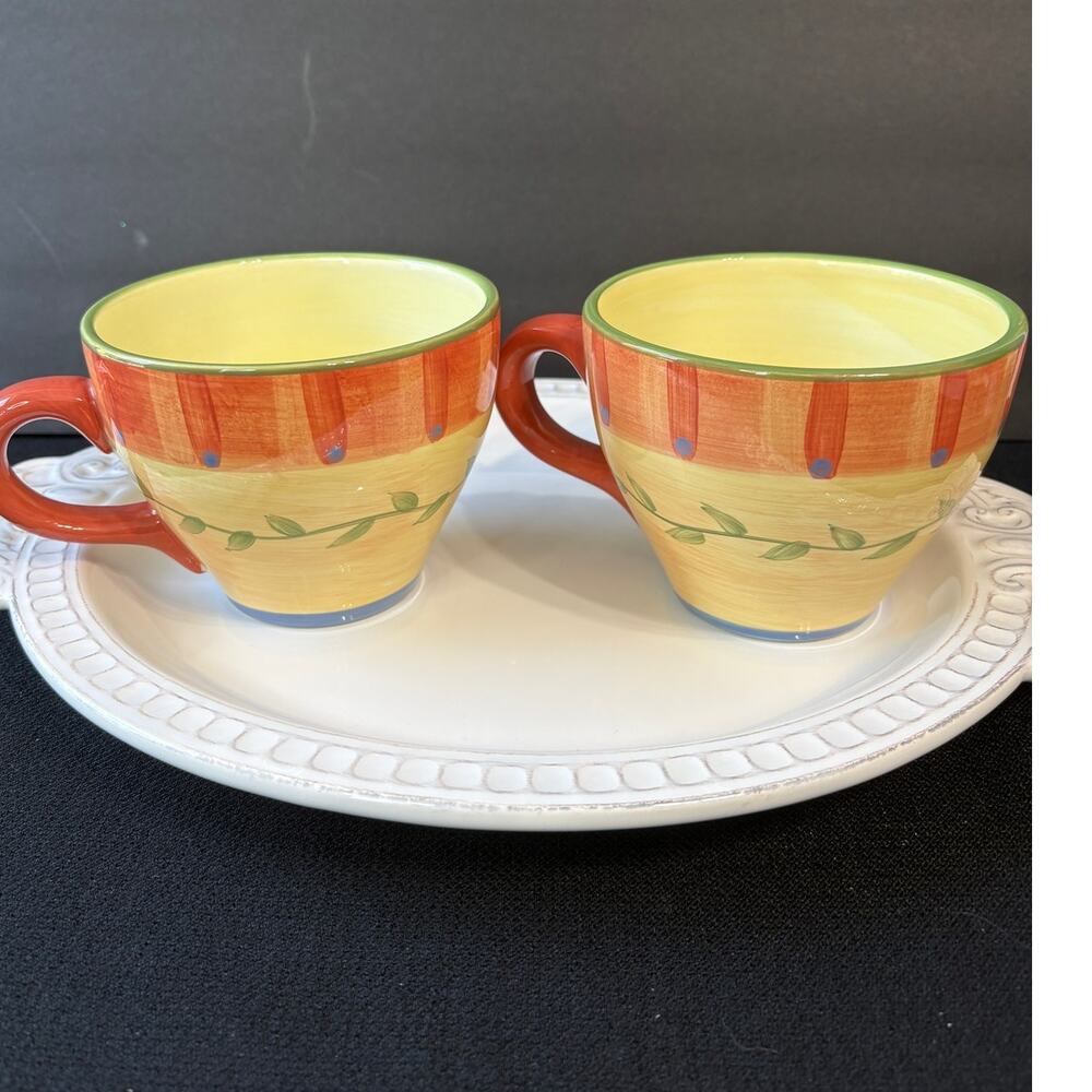 Pfaltzgraff Napoli Mugs Set of 2 | Italian Countryside Coffee Cups